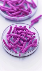 Wall Mural - A  dish filled with purple bacteria. AI.