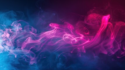 Wall Mural - Abstract Smoke Design with Blue and Pink