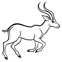 Wall Mural - Graceful Antelope in Motion Vector Art