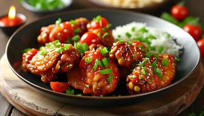 Deliciously Crafted Chicken Wings with Glazing and Garnish