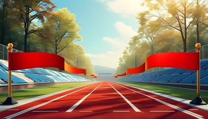 Wall Mural - Dynamic Athletic Running Track Banner Background for Sports Promotion