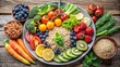 © Dressers zone - A balanced plate with healthy food, including fruits, vegetables, and whole grains