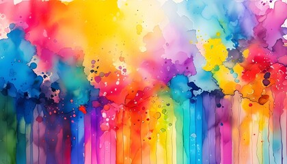 Wall Mural - Vibrant watercolor gradient showcasing artistic creativity and the beauty of diverse hues