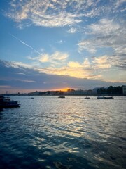 Wall Mural - Beautiful twilights at the city river