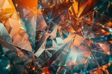 Fototapete - Abstract close-up of colorful crystal formations reflecting light in intricate patterns during bright daylight