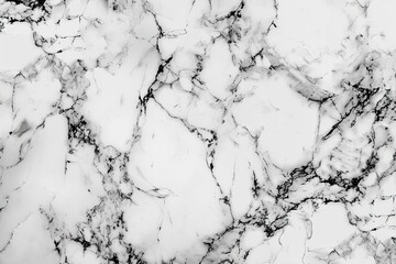 Fototapete - A close-up view of elegant white marble featuring intricate black veining, perfect for home decor or architectural design