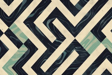 Aufkleber - Intricate geometric patterns created from layered gray wooden panels designed for modern interior spaces, adding depth and texture to contemporary decor