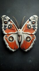 Wall Mural - Stunning Close-up of a Detailed Orange Butterfly