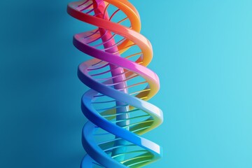 Poster - Vibrant swirling ribbons of colored translucent material spiraling upward against a minimalist background, capturing a dynamic and fluid artistic expression
