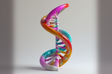 Aufkleber - Colorful spiral sculptures displayed on a white surface with soft lighting, showcasing intricate designs in various shades, creating a captivating visual effect