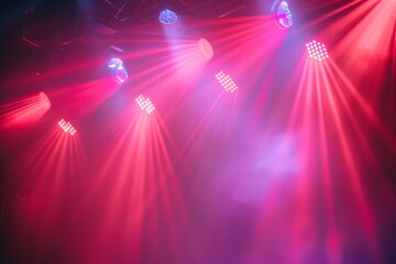 Poster - Dynamic stage lighting in vibrant hues illuminating an entertainment venue during a live performance at night
