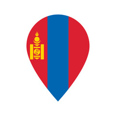 Canvas Print - Mongolia flag location icon