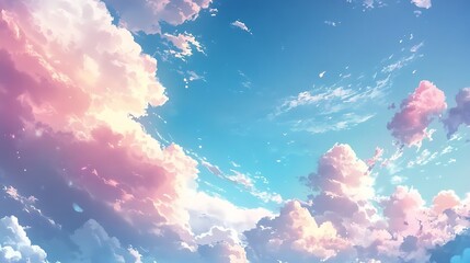 Canvas Print - Dreamy Sky with Pastel Clouds and Soft Light