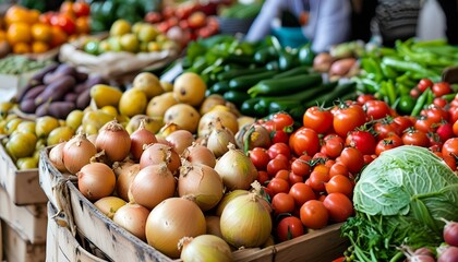 Wall Mural - Family enjoying organic and sustainable products at a vibrant local farmers market close-up