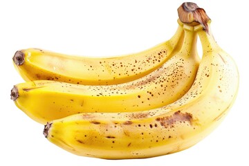 A bunch of ripe bananas stacked on top of each other, perfect for fruit arrangements or decorative purposes