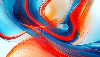 Wall Mural - Dynamic Flowing Lines in Vibrant Blue, Red, and Orange for Modern Digital Designs