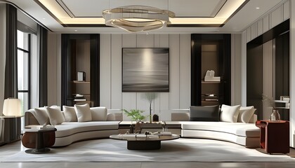 Wall Mural - Sophisticated and Modern Living Room Interior Decor