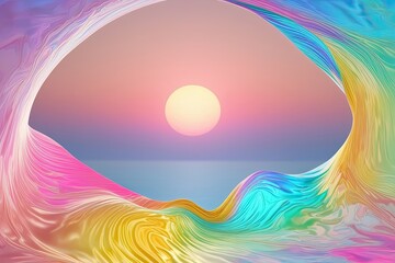 Wall Mural - striking 4k floral gradient background with smooth texture and vibrant 80s-90s style