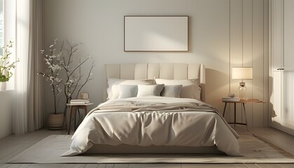 Wall Mural - Serene Bedroom Oasis Bathed in Natural Light