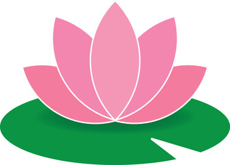 Wall Mural - Pink lotus flower isolated water lily icon.