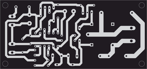 Poster - Tracing conductors of printed circuit board
of electronic device. Vector engineering 
drawing of pcb. Electric background.
Computer technic cad design. 