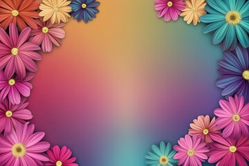 Wall Mural - vibrant 4k floral gradient background with smooth texture retro 80s 90s style