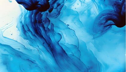 Wall Mural - Mesmerizing Fluid Dynamics of Blue Ink Swirls