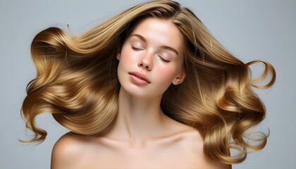 Wall Mural - Revitalizing Vitamins for Healthy, Restored Hair in a Close-Up View