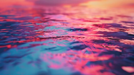 Rippling water surface with colorful reflections