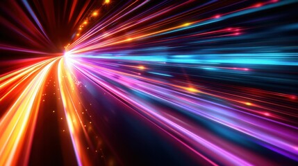 abstract speed light effect, colourful lines, vector illustration design, high-speed motion, blur effect, cable lines, style of motion