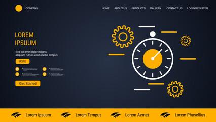 Wall Mural - modern trendy landing page vector design template. time management illustration