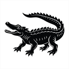 Wall Mural - Crocodile silhouette vector