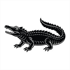 Wall Mural - Crocodile silhouette vector