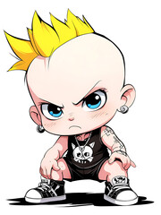 Sticker - Punk Baby cartoon