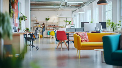 Canvas Print - Interior design using colorful chairs