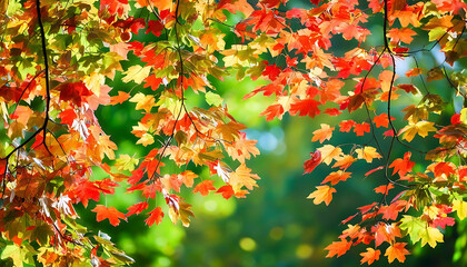 Wall Mural - Vivid autumn leaves are poetic and picturesque, feel the unique charm of autumn.