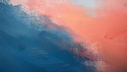 Wall Mural - Abstract blue and orange watercolor background with brushstrokes and texture.