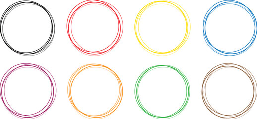 Wall Mural - set of coloring circle frame vector illustration.