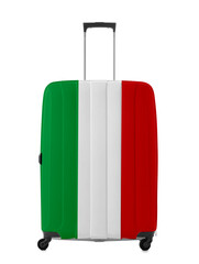 Canvas Print - Suitcase painted in national flag of Italy isolated on white