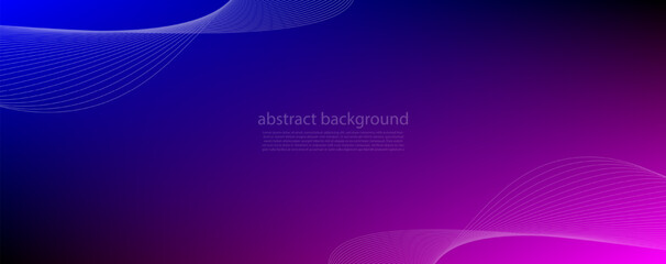 Wall Mural - line smooth curve wave abstract technology innovation concept vector blue and pink background.