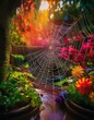 © Dariogd - a shadow of a spider's web on a rainy day in a garden