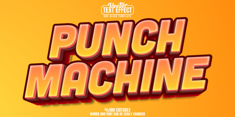 Punch editable text effect, customizable machine and power 3d font style