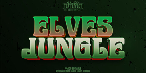 Elves editable text effect, customizable jungle and fantasy 3d font style