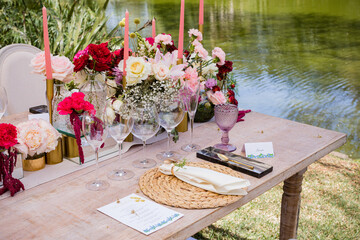 table with flowers