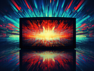 Wall Mural - glitch effect on a black.