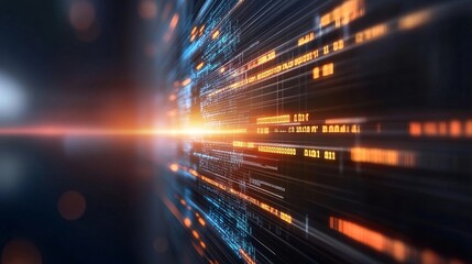 Abstract Digital Data Flow with Light Effects