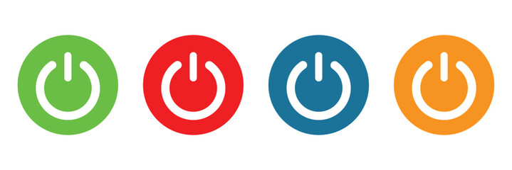 power button icon vector isolated on white background, power icon set. electric power sign. logo con
