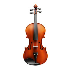 Detailed photograph of a classic wooden violin on a clean white background