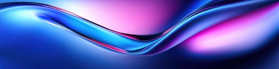 Abstract waves, vibrant colors, blue and pink gradients, flowing curves, dynamic energy, glossy surface, cosmic background, starry sky, futuristic design, smooth textures, ethereal glow, digital art, 