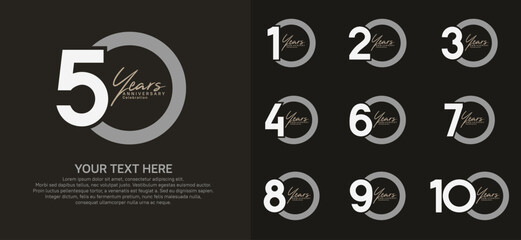 anniversary logotype style with brown and gray color can be use for company celebration event